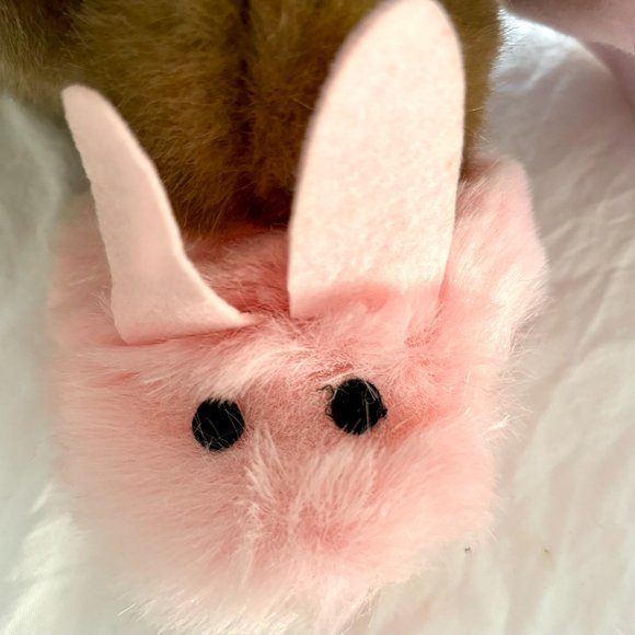 Vintage Hallmark White Crayola Easter Bunny Rabbit Plush Pink Overalls & Hat   T - Picture 10 of 10